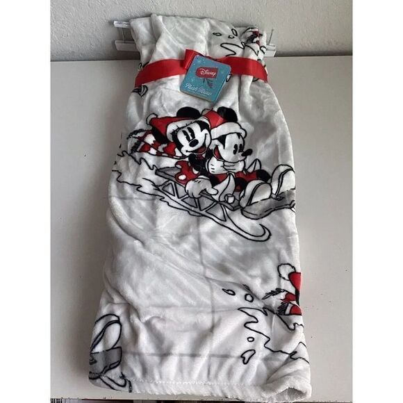 Disney Mickey Minnie Mouse Christmas Sledding Soft Plush Throw Blanket 50x70” - Picture 4 of 11